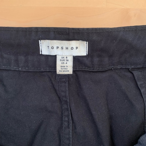 Topshop Black Cuffed Cargo Pants, 4 - Picture 3 of 3